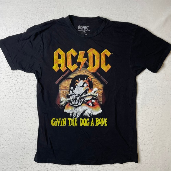 AC Other - ACDC Givin The Dog A Bone Graphic T-Shirt Mens Large Black Short Sleeve Band Tee